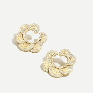J Crew Layered pavé petal earrings